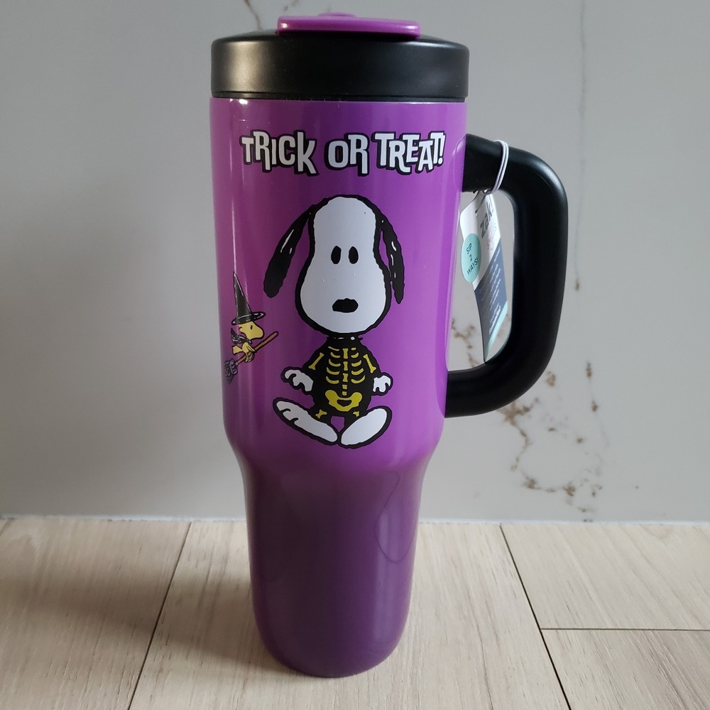 Zak! Peanuts Halloween Snoopy 40oz Stainless Steel Tumbler‎ Purple
